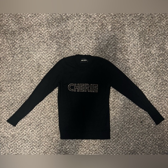 Zadig & Voltaire Cashmere Long Sleeve Sweater with Cherie Logo women’s - Picture 3 of 12